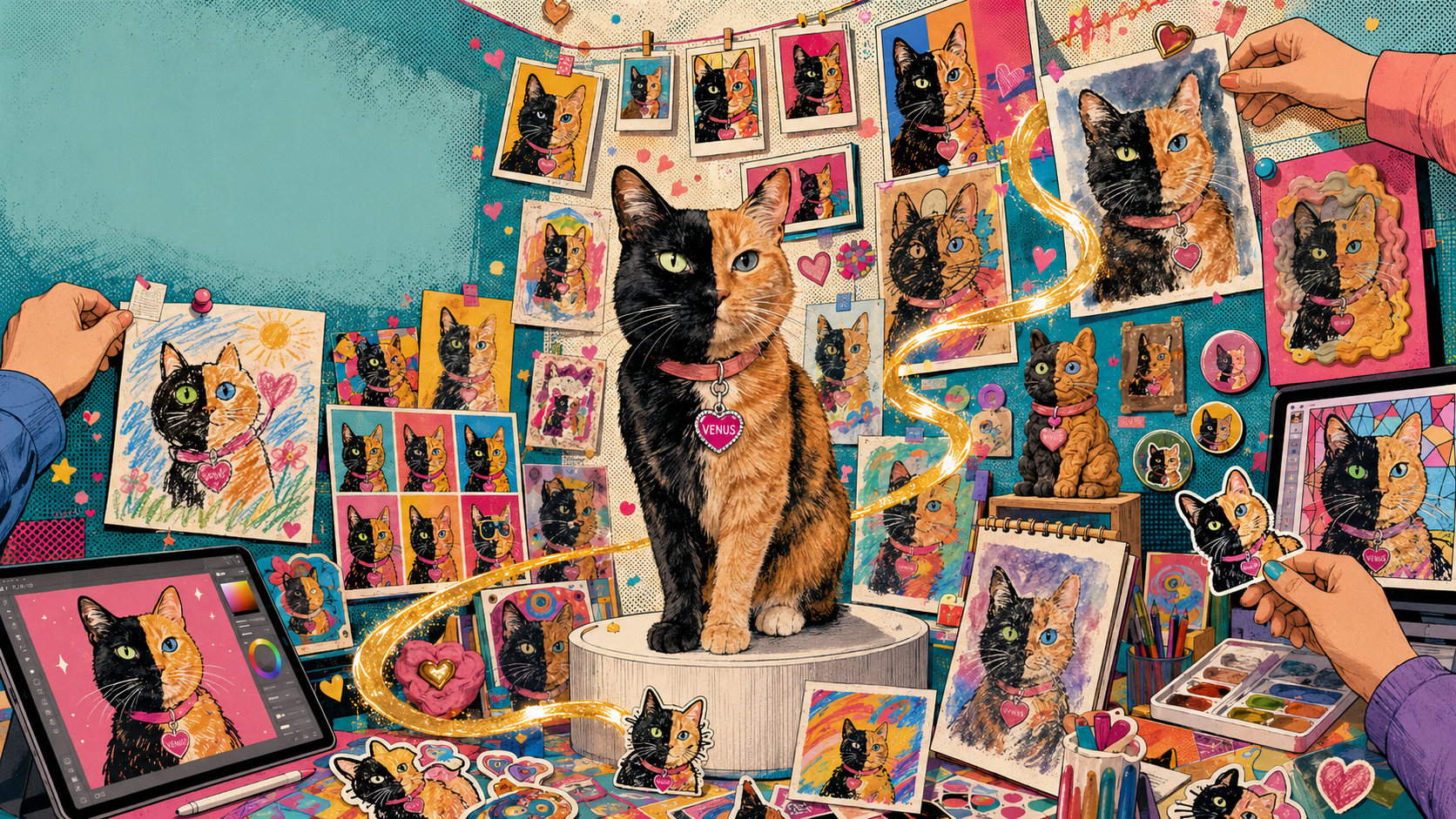 A colorful gallery of Venus fan art — paintings, drawings, and digital creations